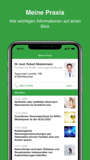 Screenshot von Meine Pädiatrische Praxis auf dem iPhone 1