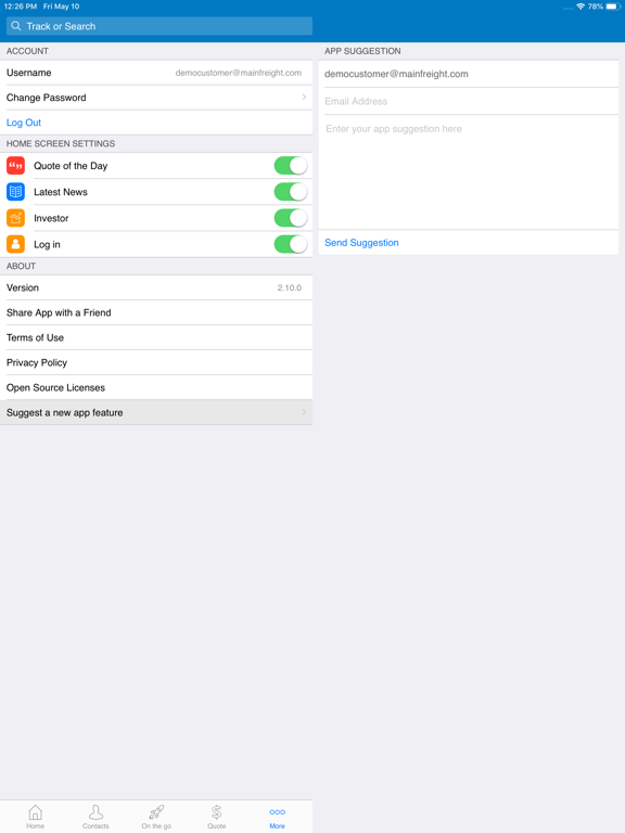 Mainfreight iPad screenshot 5 - Business app
