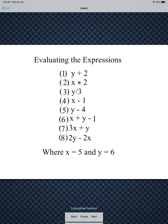 Screenshot #5 pour Basics Of Pre-Algebra