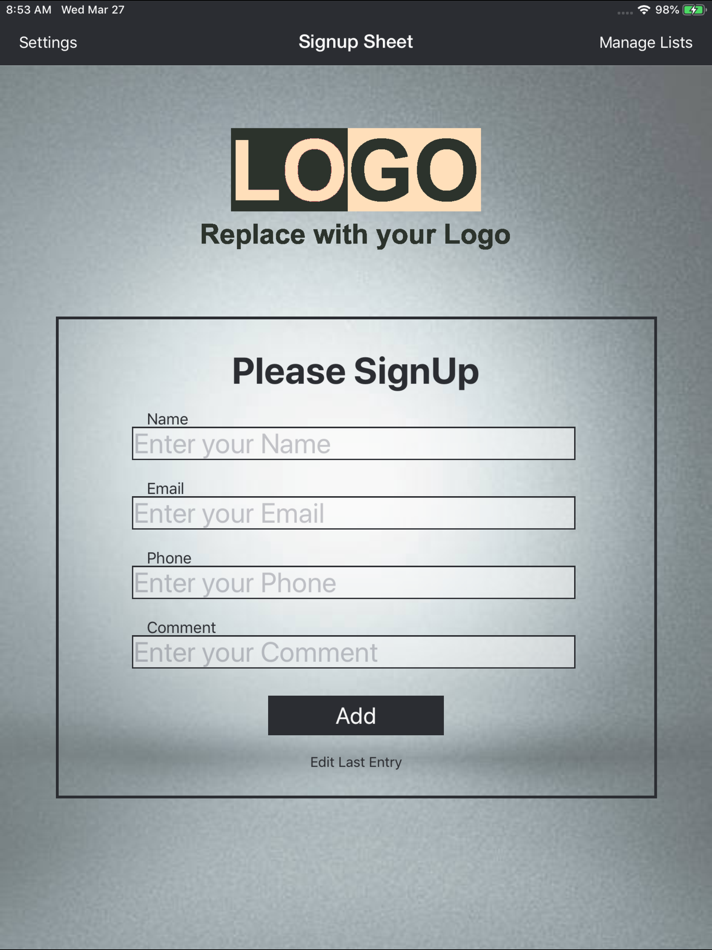 #1. Sign-Up Sheet (iOS) 由: Orionbelt.com LLC
