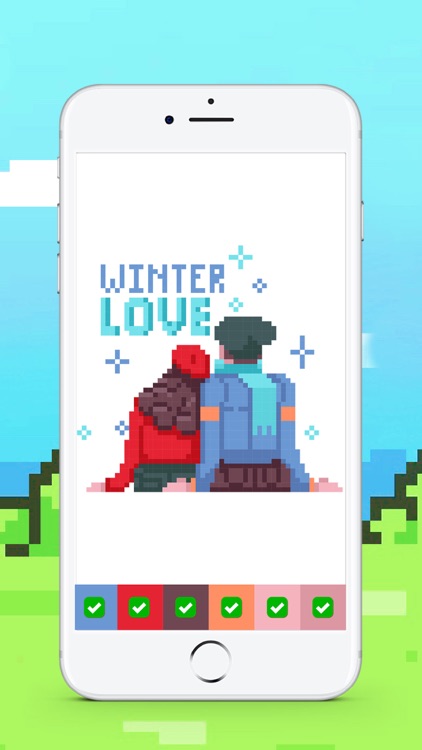 Color by number pixel art page