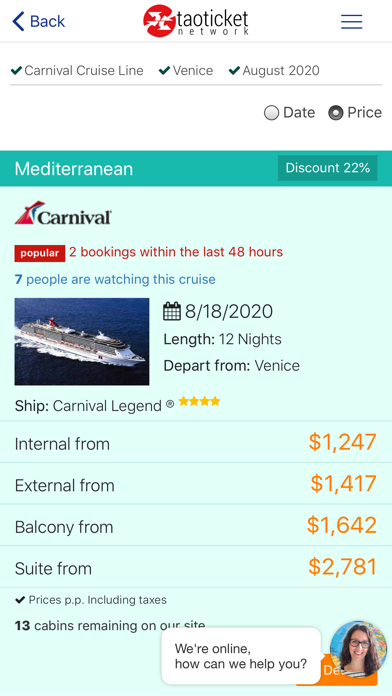 Ticketcarnival - Cruises screenshot 2