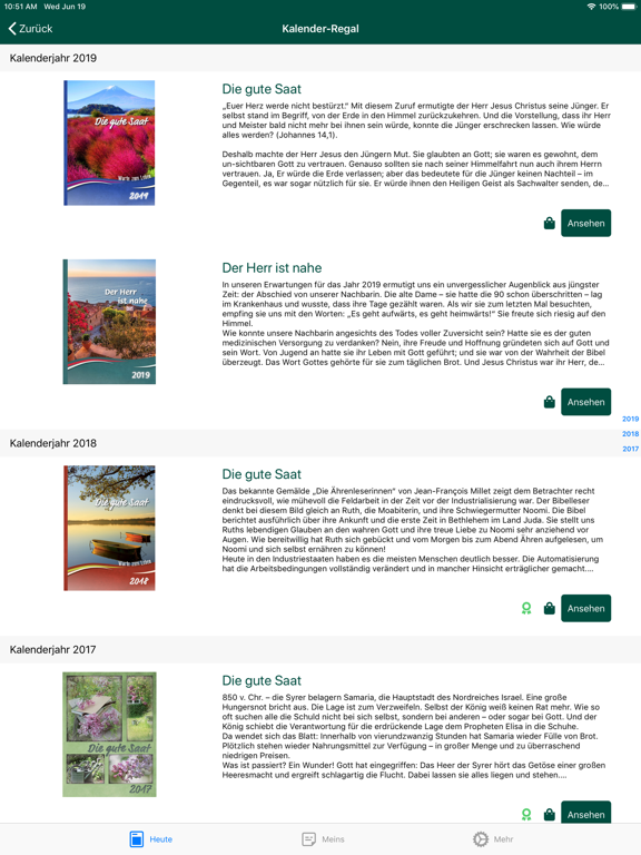 CSV-Kalender iPad screenshot 8 - Book app