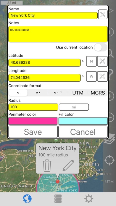 Radius on Map Full Version screenshot 2