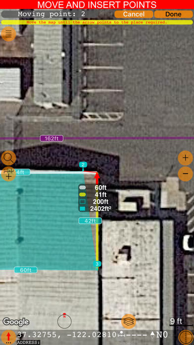 Planimeter 55. Measure on map. Screenshot