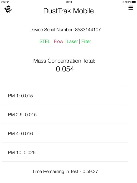Screenshot #5 pour DustTrak Mobile