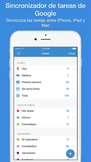 Captura de pantalla de GTasks For Google Tasks en iPhone 1