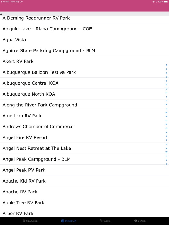 Screenshot #6 pour New Mexico – Camps & RV Parks