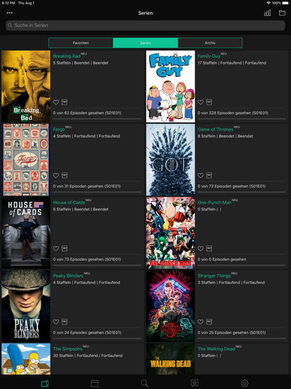 tvshows iPad screenshot 1 - Entertainment app