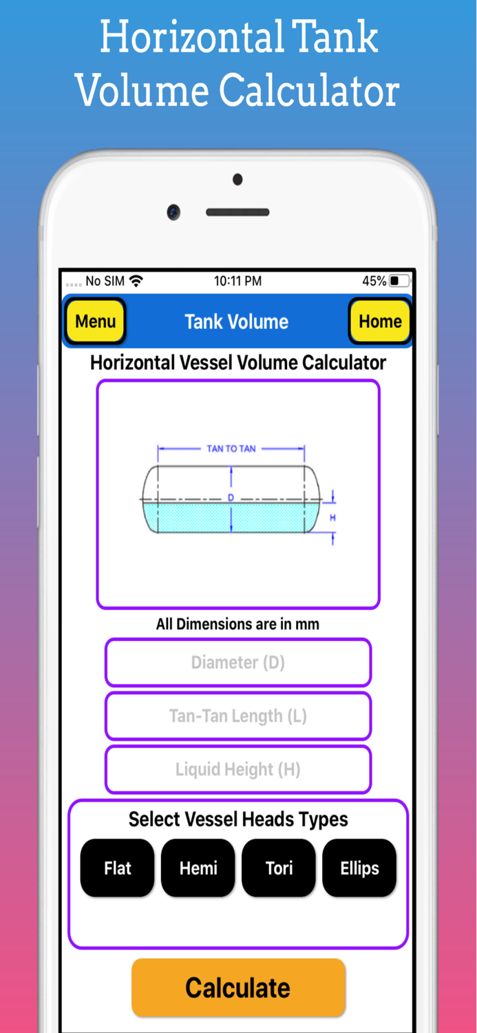 Tank Partial Volume Calculator
