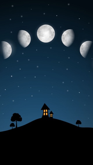 カレンダー月の段階で、夜空に映像のおすすめ画像1
