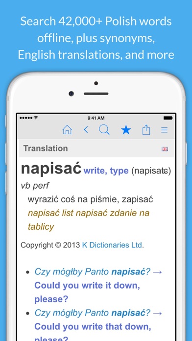 Screenshot #1 pour Polish Dictionary & Thesaurus
