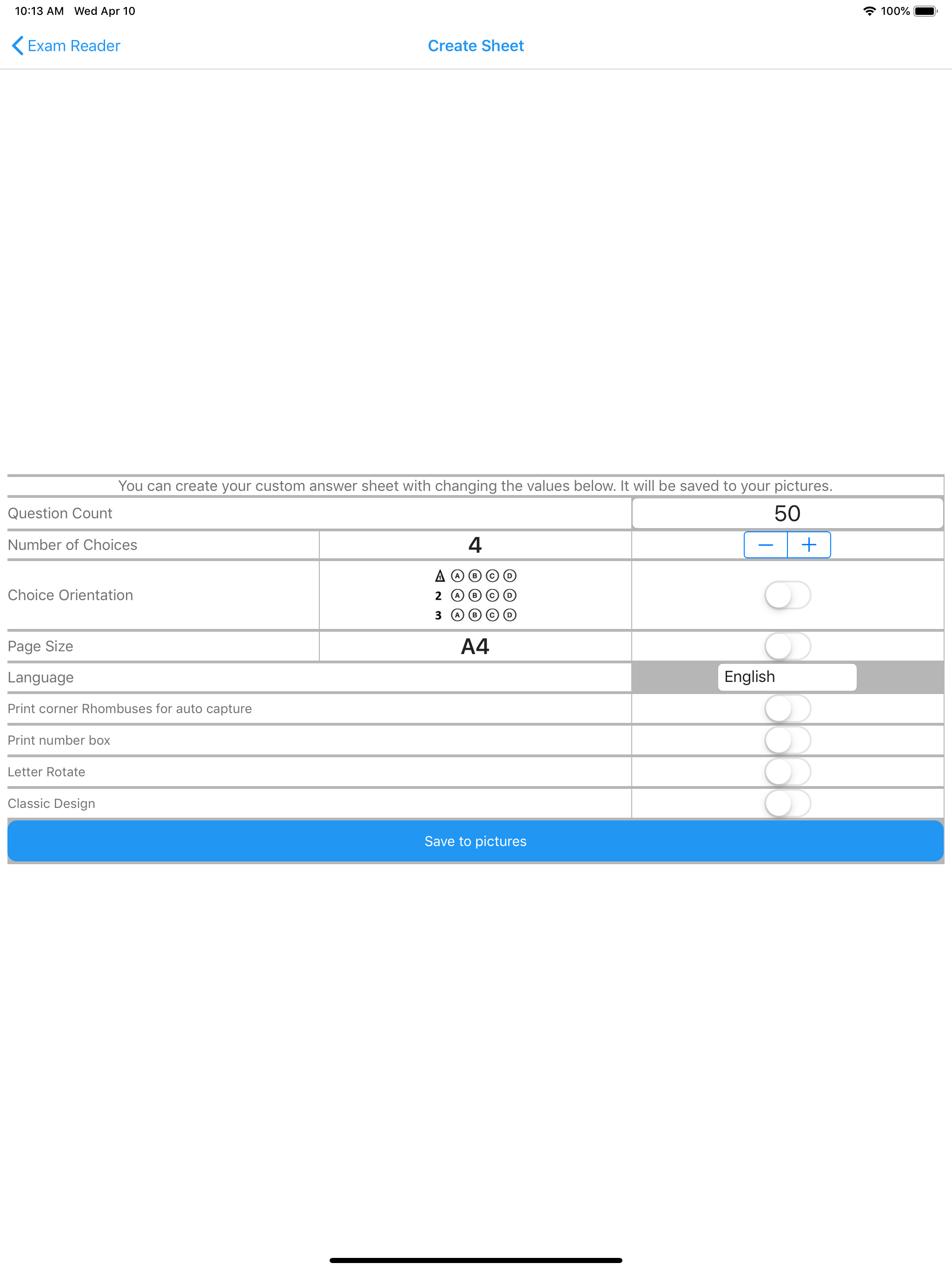 Exam Reader-Optical Test Grade