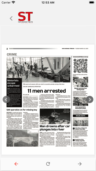 New Sarawak Tribune e-paper screenshot 2