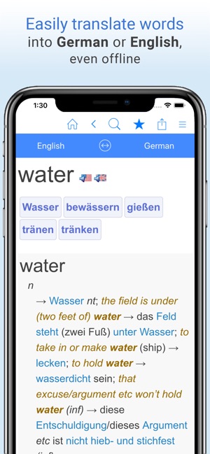 English-German Dictionary. dans l'App Store
