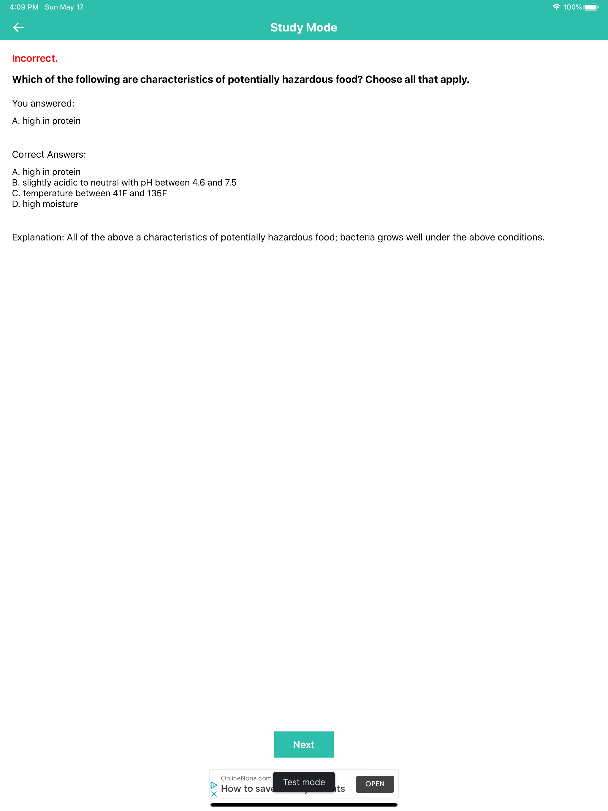 Servsafe and CPFM Test Prep