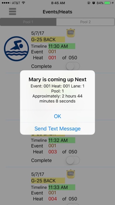 Screenshot #1 pour SwimTrack-BeOnTime