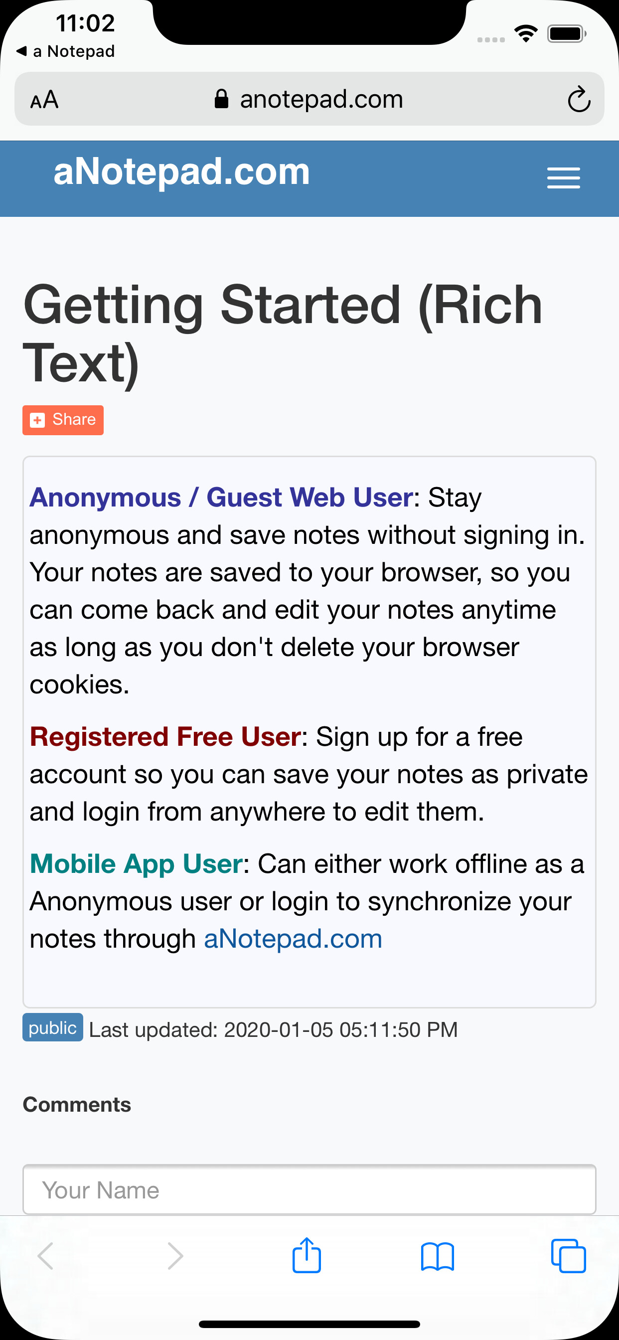 a Notepad - Take & Share Notes