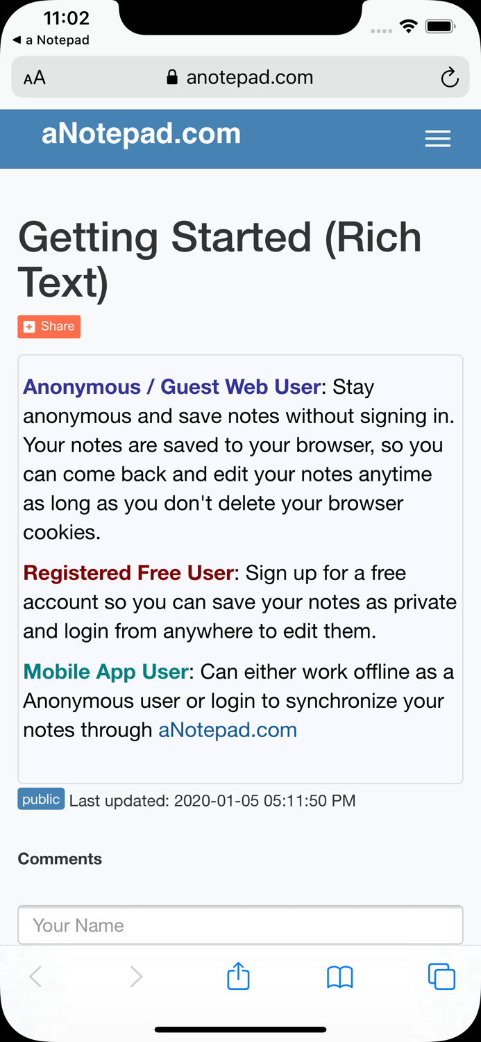 a Notepad - Take and Share Notes