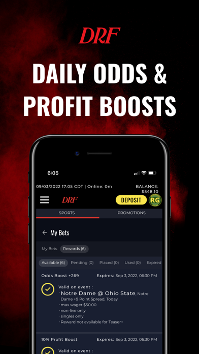 DRF Iowa Sportsbook Screenshot