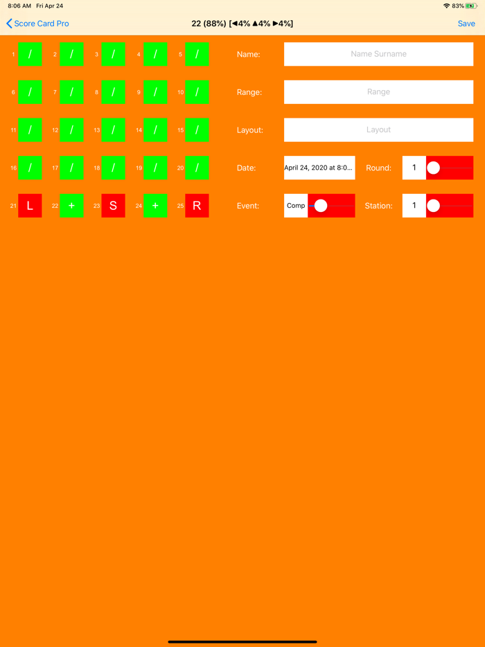 Clay Shooting Score Card Pro