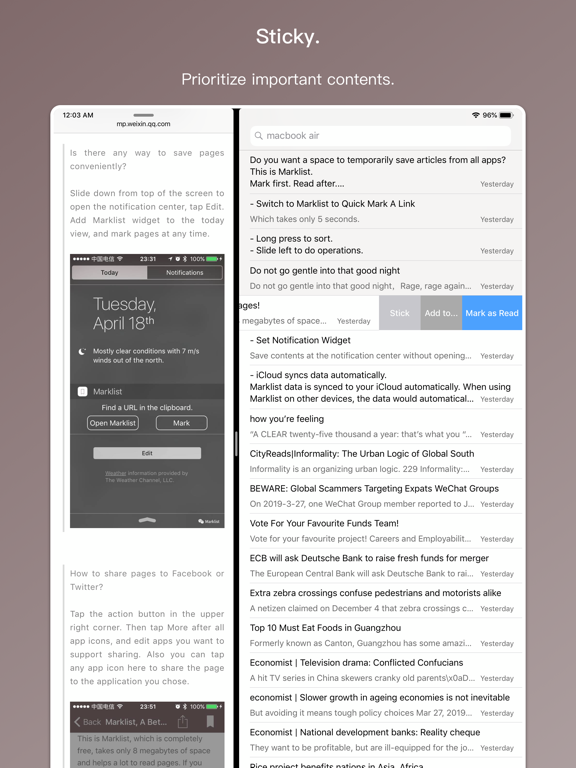 Marklist - Manage Later Things iPad screenshot 6 - Productivity app