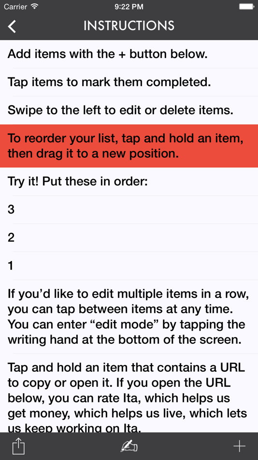#2. Ita — A List-Making App (iOS) 由: Nice Mohawk