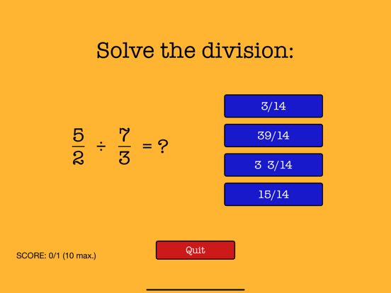Fractions To Go iPad screenshot