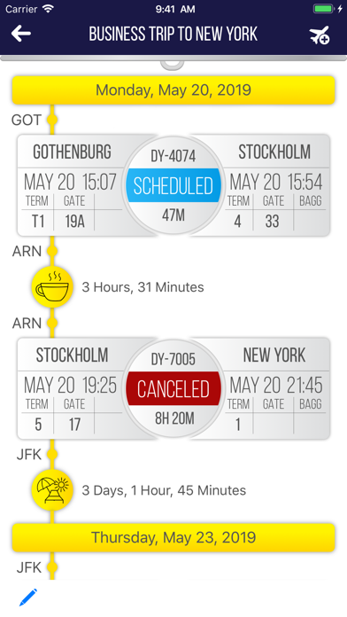 Travelonium: Flight Organizer Screenshot