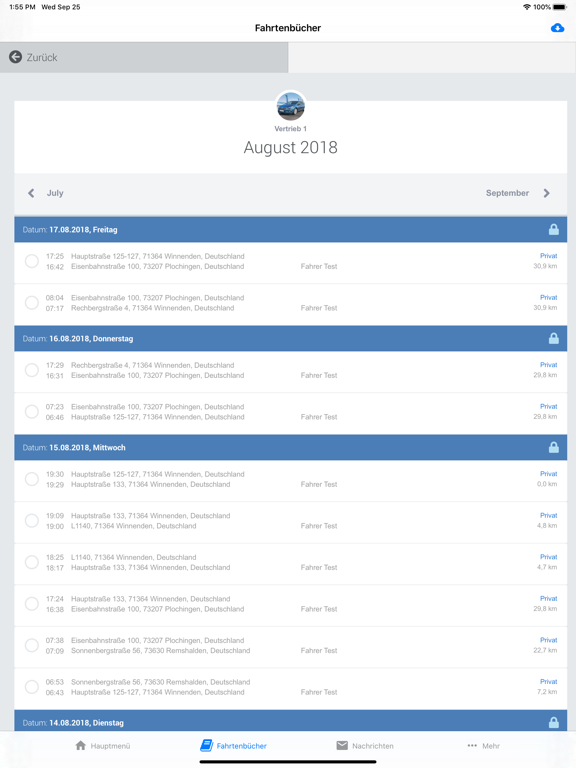 Screenshot #6 pour Fleetize ROUTES Fahrtenbuch