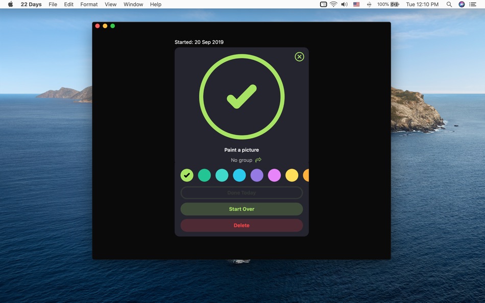 #6. 22 Days - Habit Tracker (macOS) 由: Vladislav Kovalyov