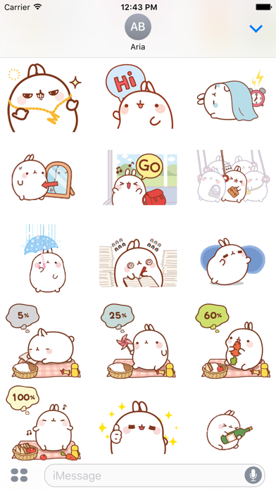 Animated Cute Molang Rabbitのおすすめ画像3