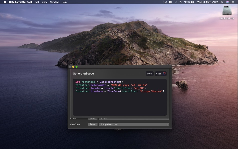 #1. Date Formatter Tool (macOS) Ved: Dmitriy Titov