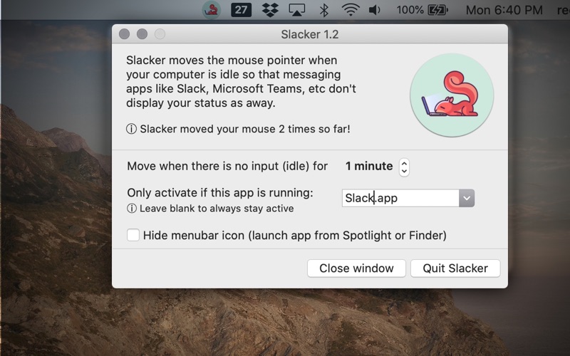 How to cancel & delete slacker - auto mouse mover 1