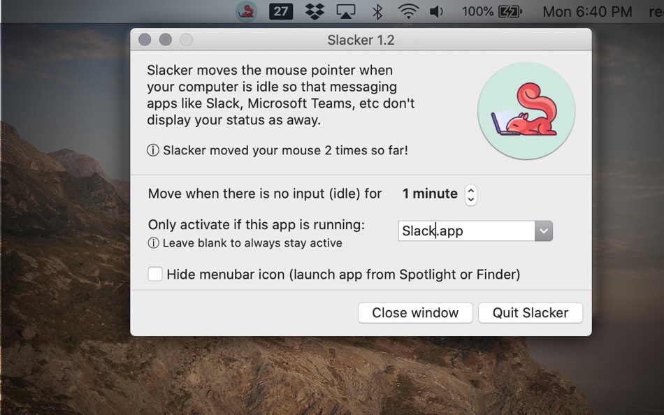 Slacker - auto mouse mover - 1.3 - (macOS)