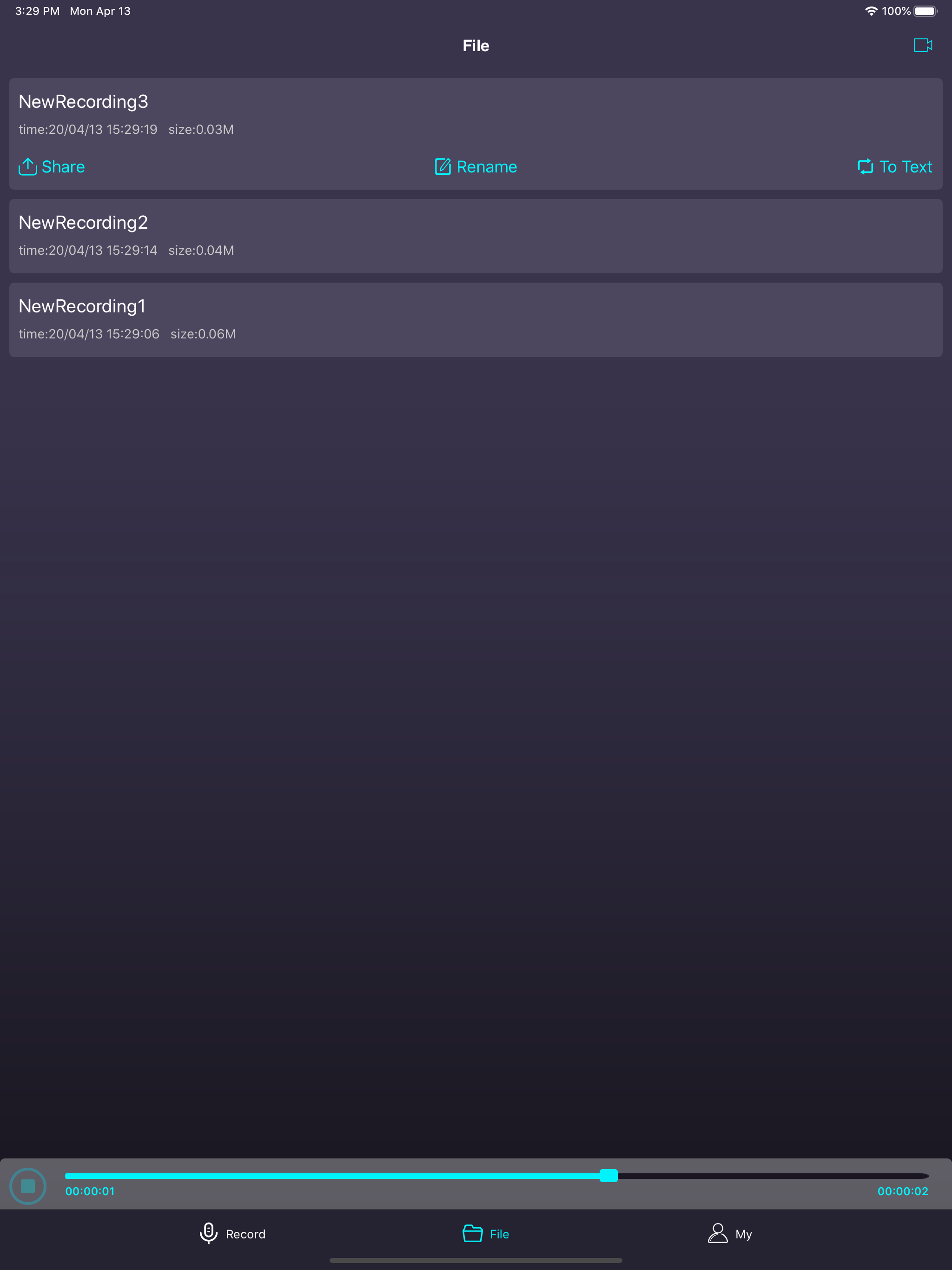 Recorder - your own recording