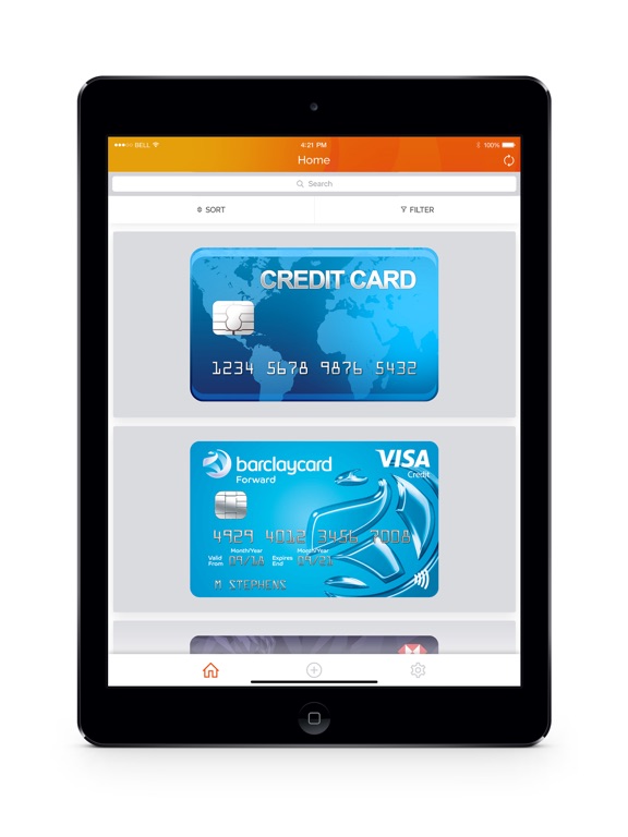 e-wallets iPad screenshot