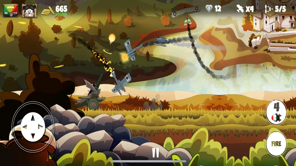 Captura de pantalla de Mini Dogfight en iPhone 4