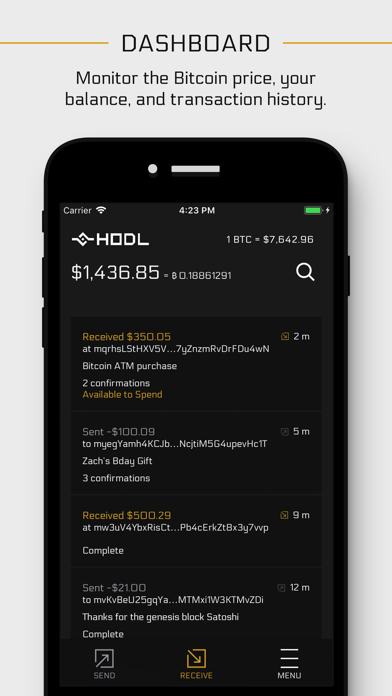 Screenshot #2 pour HODL Wallet : Bitcoin Wallet