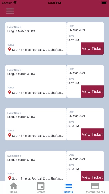 South Shields FC Ticket App