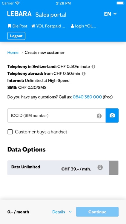 Lebara Partner Portal Schweiz