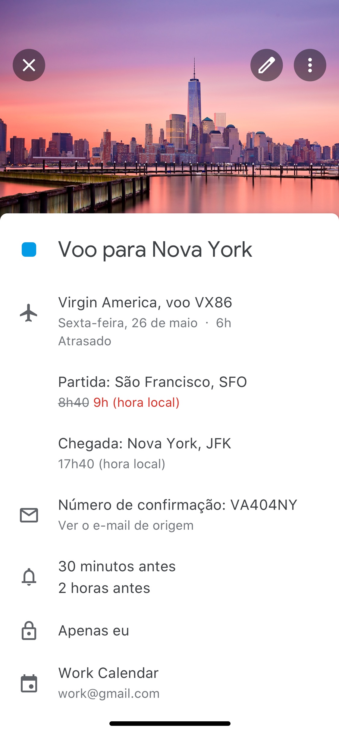 Screenshot do app Google Agenda: Organize-se