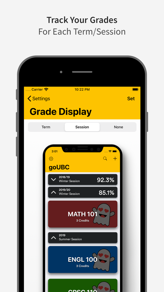 #7. goUBC - UBC Grade Tracker (iOS) Podle: Junhao Peng