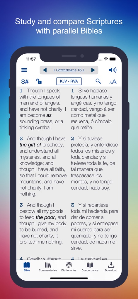 Bible KJV Strong's Concordance - Les utilisateurs bénéficient de la lecture biblique en parallèle, permettant une comparaison instantanée entre la version KJV et d'autres traductions.