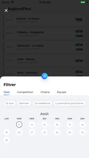 Capture d'écran de Programme Foot sur iPhone 2