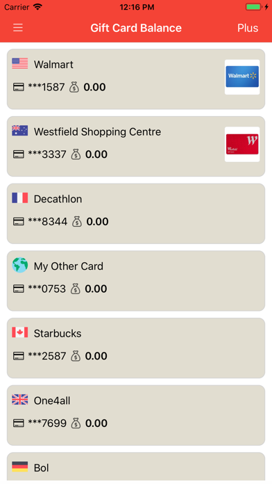 Screenshot #3 pour Gift Card Balance+ (GCB)