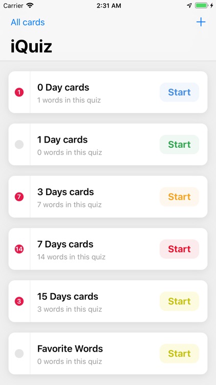 iQuiz Flashcards