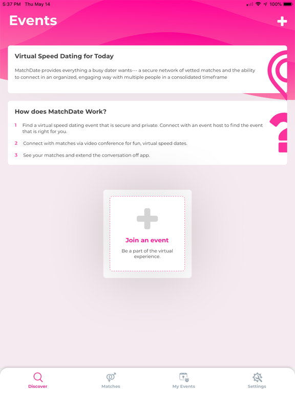 MatchDate - Virtual Speed Date iPad screenshot