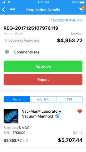 GHX Procure Requisition screenshot 4