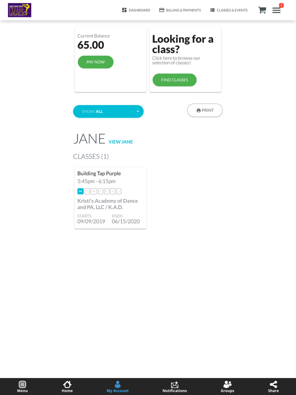 Kristi's Academy of Dance iPad screenshot 7 - Sports app